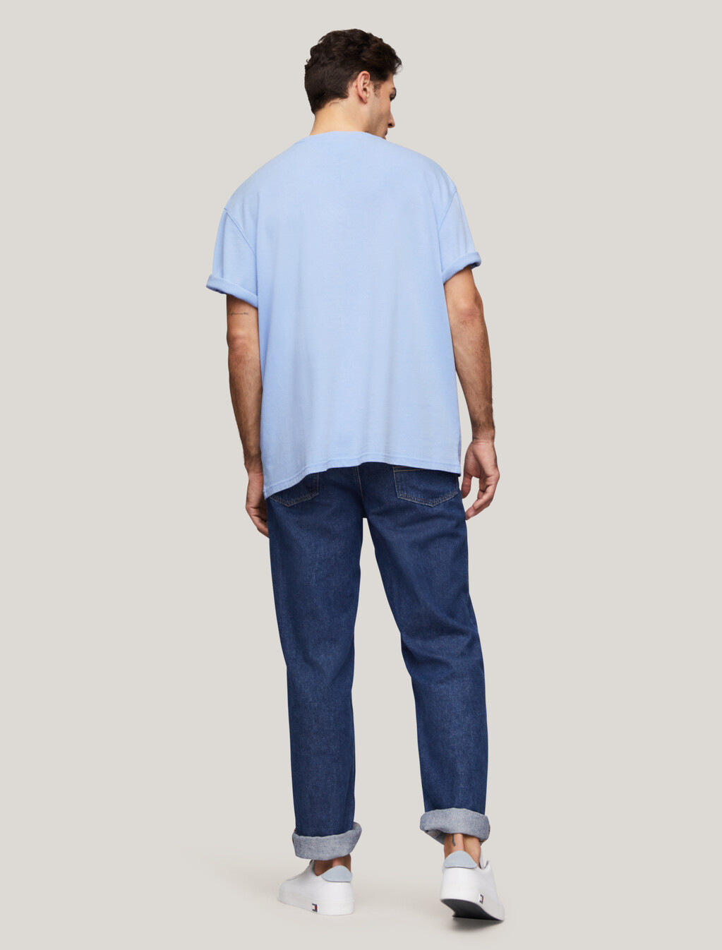 超寬鬆滑板運動標誌 T 恤, Moderate Blue, hi-res