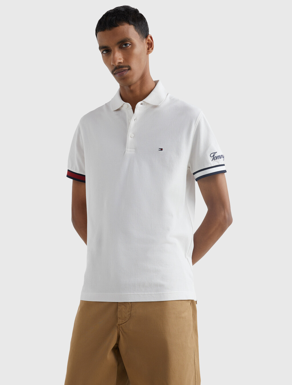 標誌修身版型 Polo 衫, Weathered White, hi-res