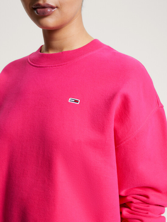 Tonal Appliqué Relaxed Cropped Sweatshirt