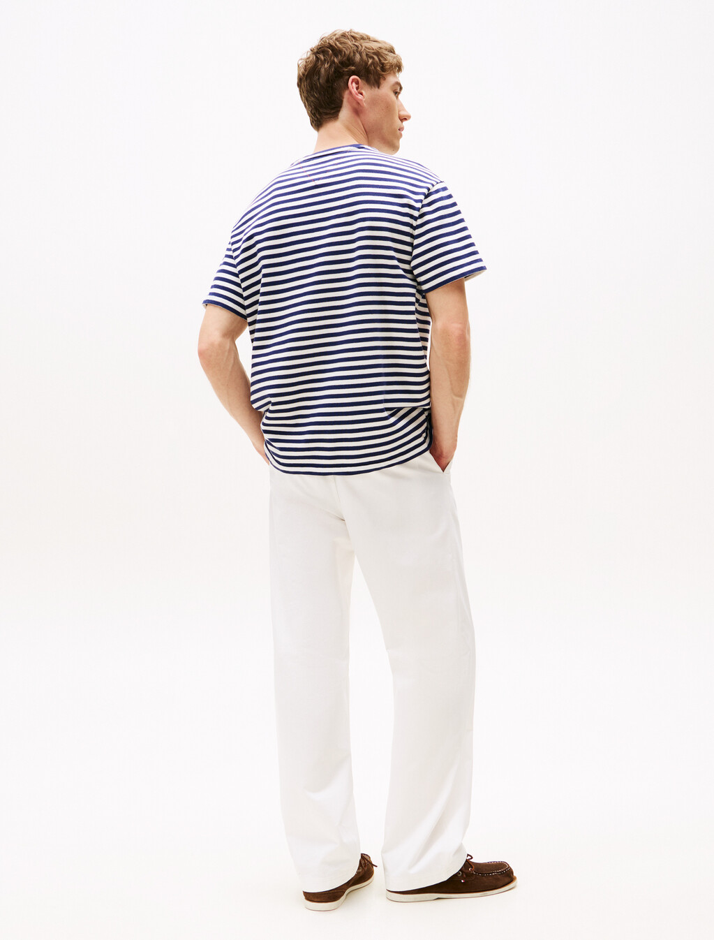 Hilfiger Sailing 航海風布列塔尼條紋寬鬆 T 恤, Yale Navy Stripe, hi-res