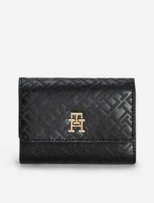 TH Monogram 三折式錢包, Black, hi-res