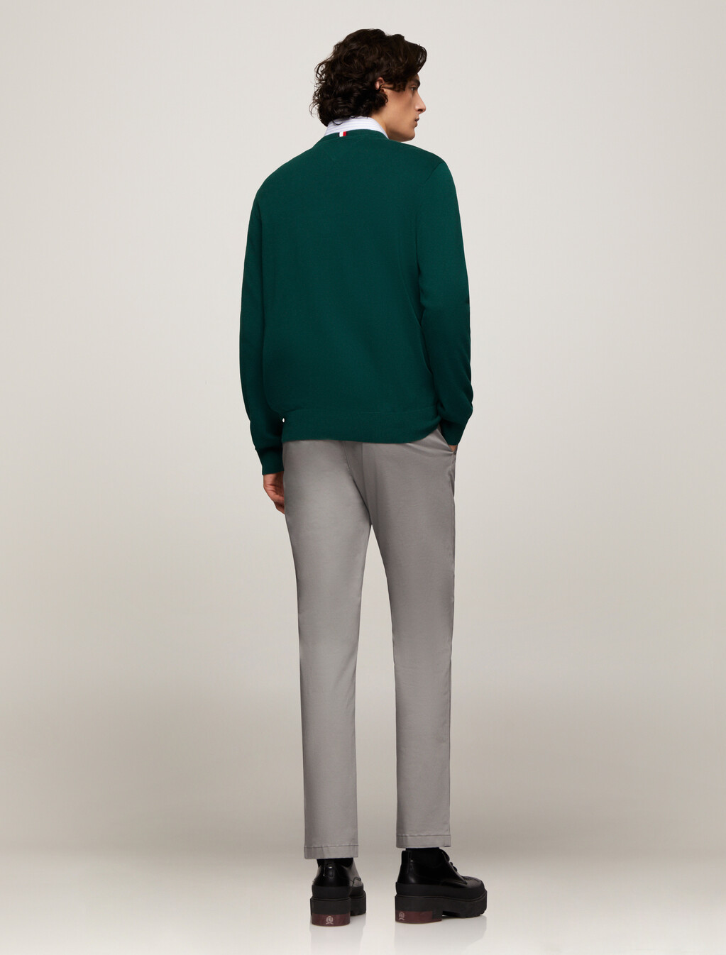 Tommy旗幟標誌圓領衛衣, Cypress Green, hi-res