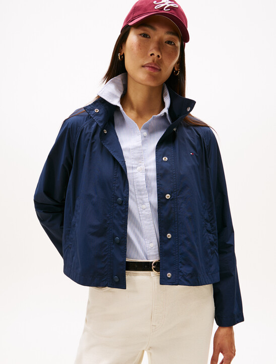 Cropped Nylon Windbreaker