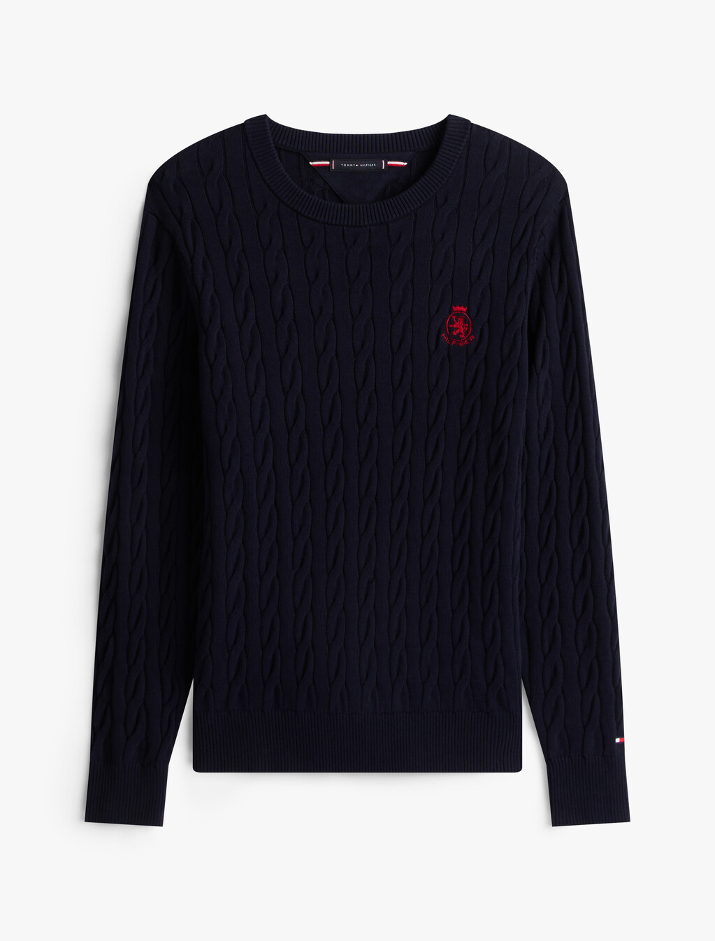 Cable Knit Crest Sweater, Desert Sky, hi-res