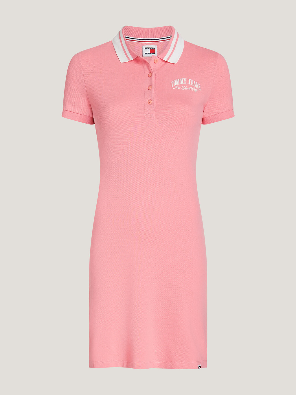 飾邊衣領合身 Polo 洋裝, Tickled Pink, hi-res