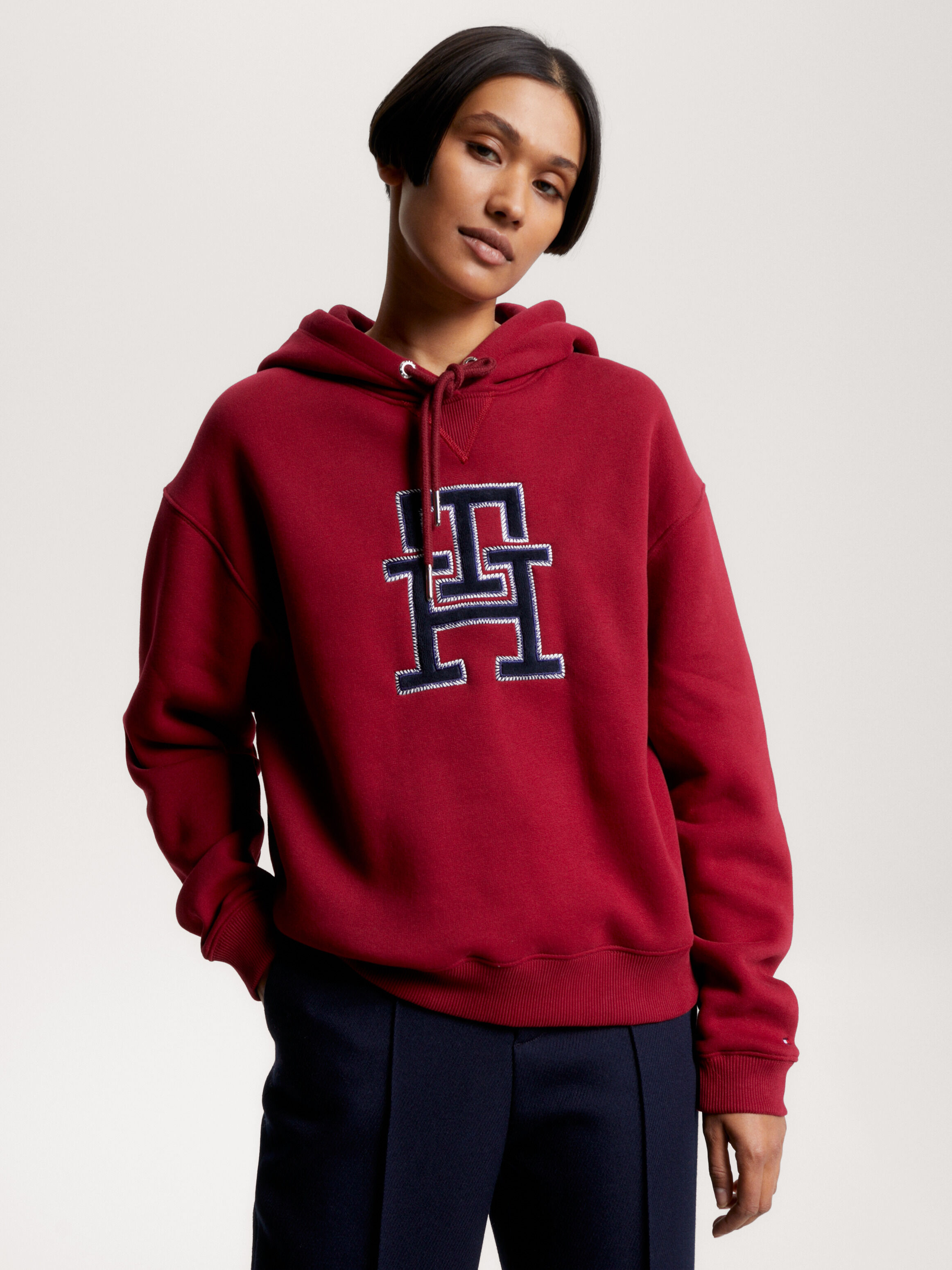 TH Monogram Modern Logo Hoody red Tommy Hilfiger Taiwan