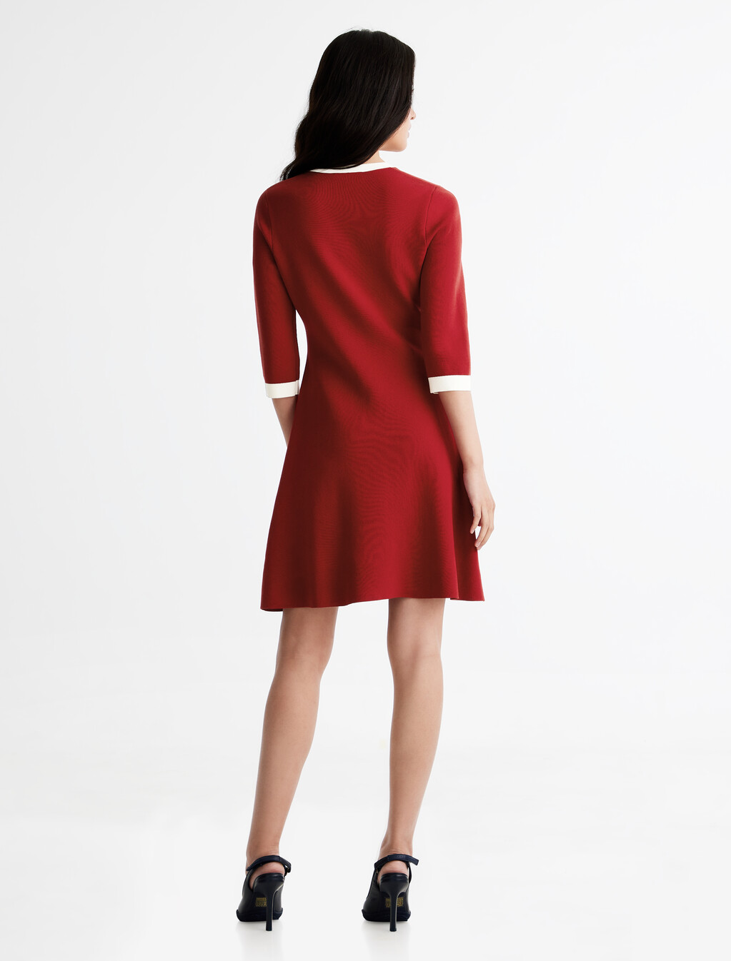 Henley Fit & Flare Dress, Arizona Red, hi-res