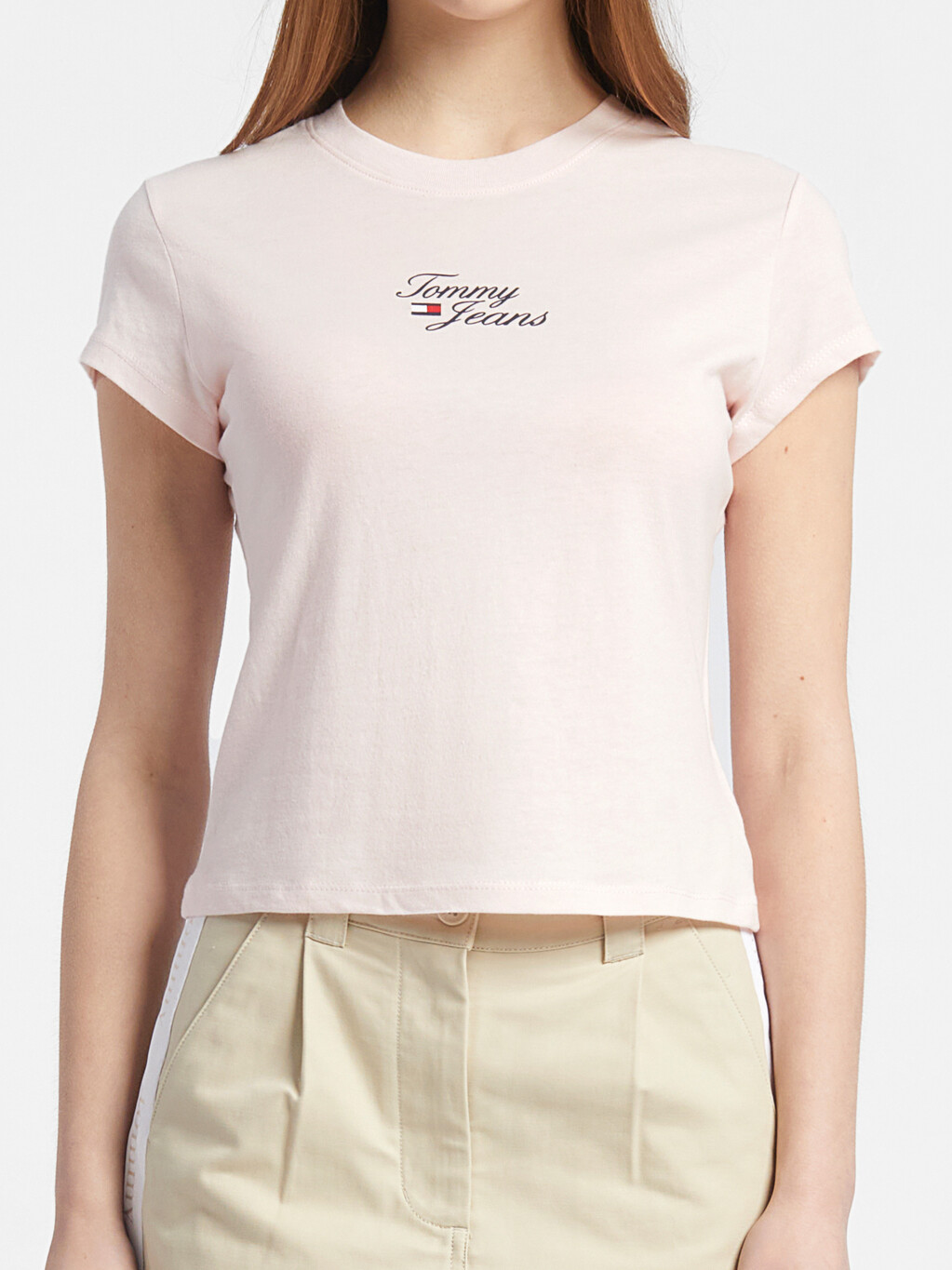 Essential Logo Fitted T-Shirt | Taiwan pink | Tommy Hilfiger