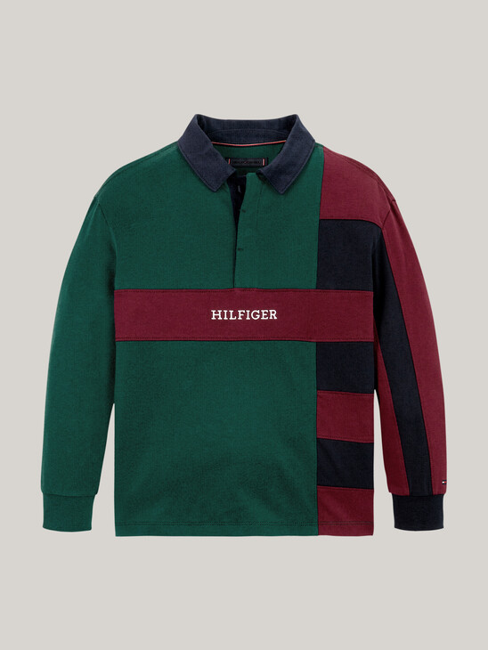 Colour-Blocked Long Sleeve Regular Polo Shirt