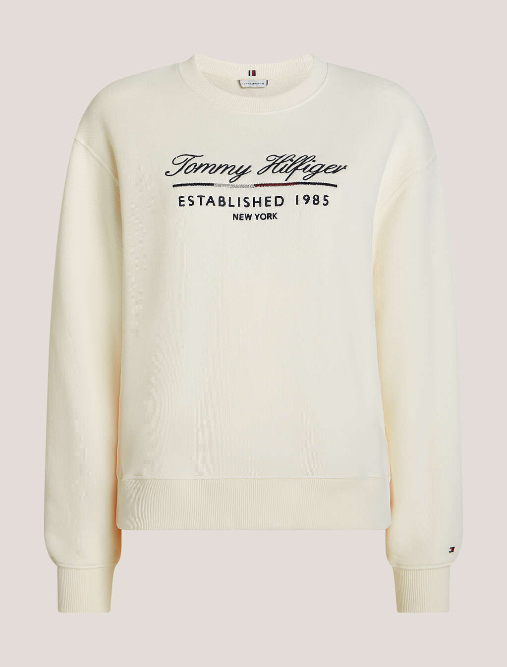Script Logo Crew Neck Sweatshirt, Ancient White, hi-res