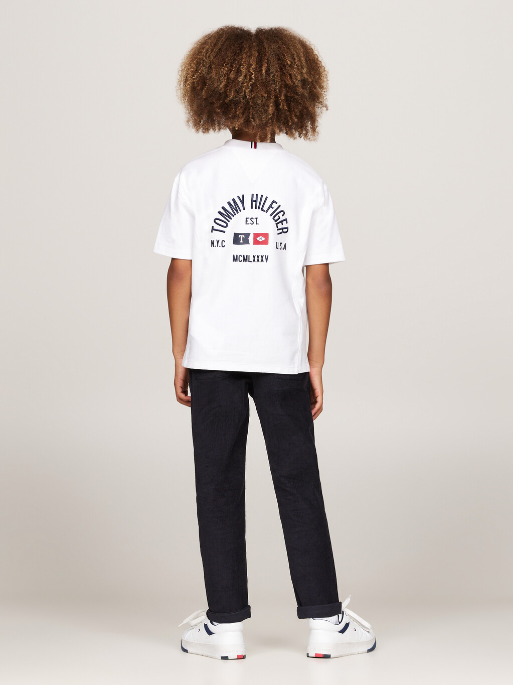 Back Logo Crew Neck T-Shirt, White, hi-res