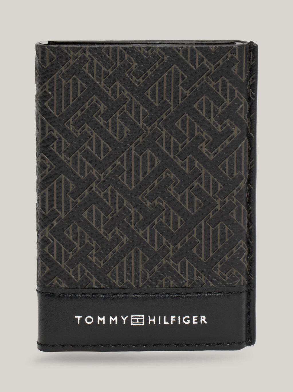 TH Monogram Credit Card Holder, Black, hi-res