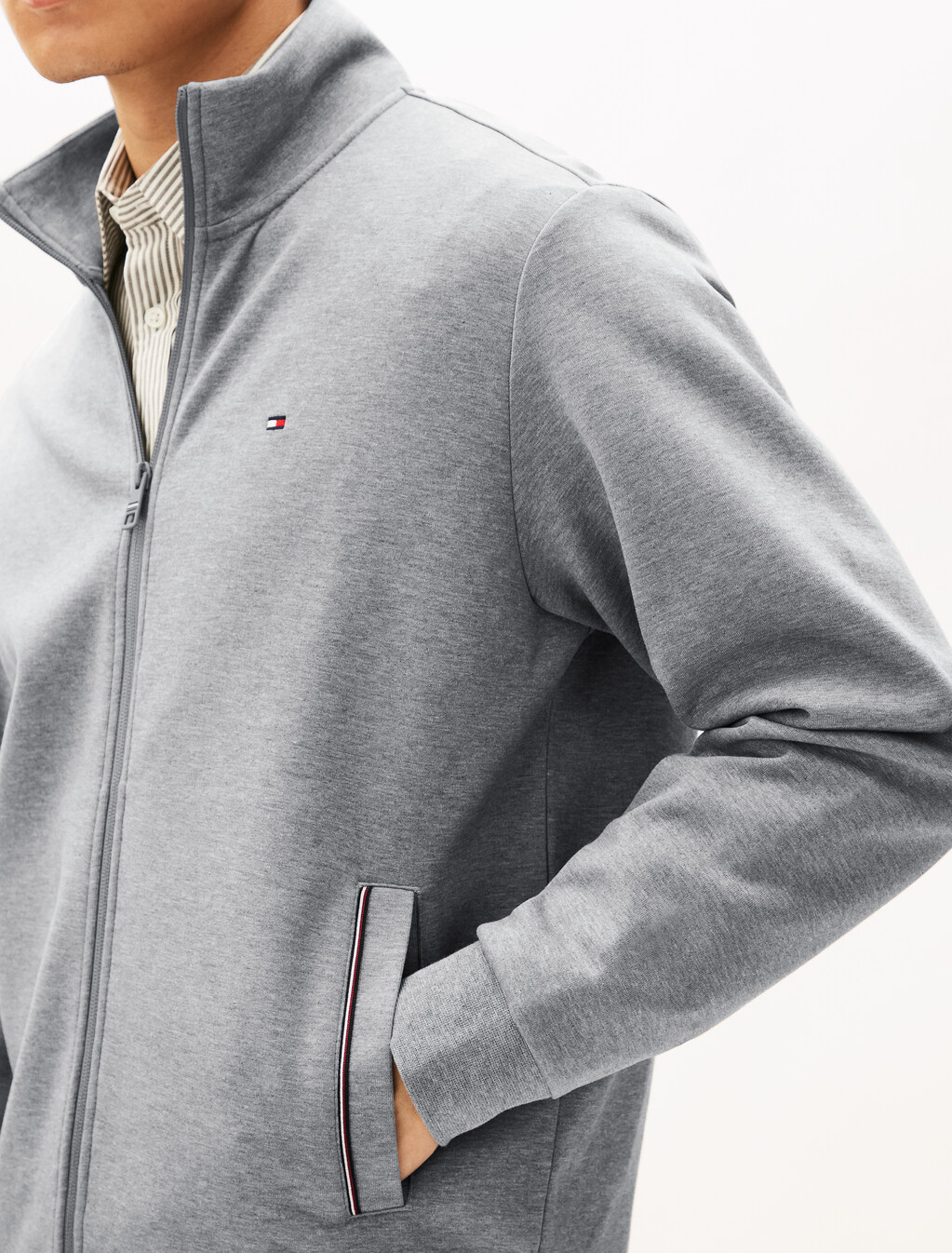 Intechno 拉鍊運動外套, Medium Grey Heather, hi-res