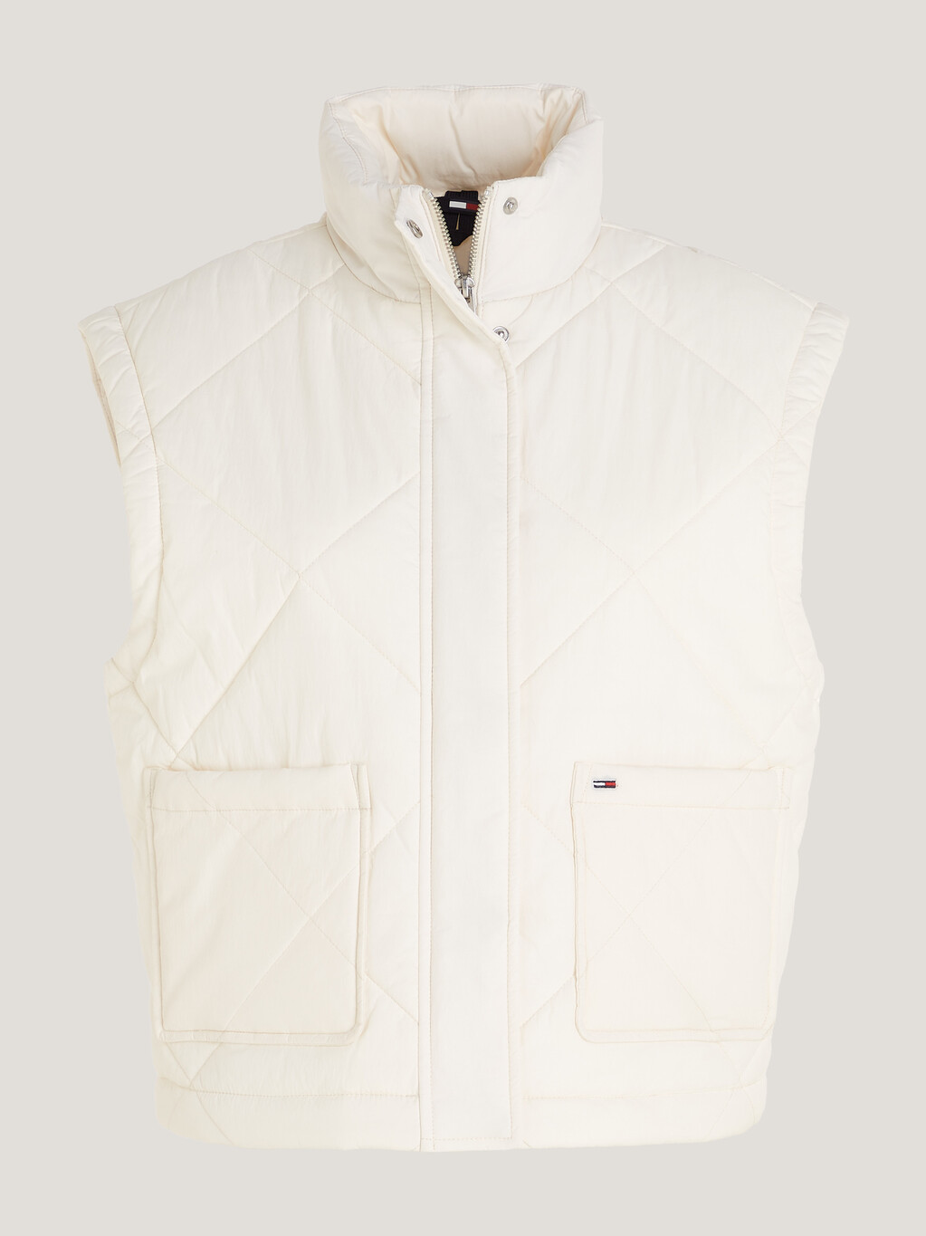 Recycled Diamond Quilted Gilet, Ancient White, hi-res