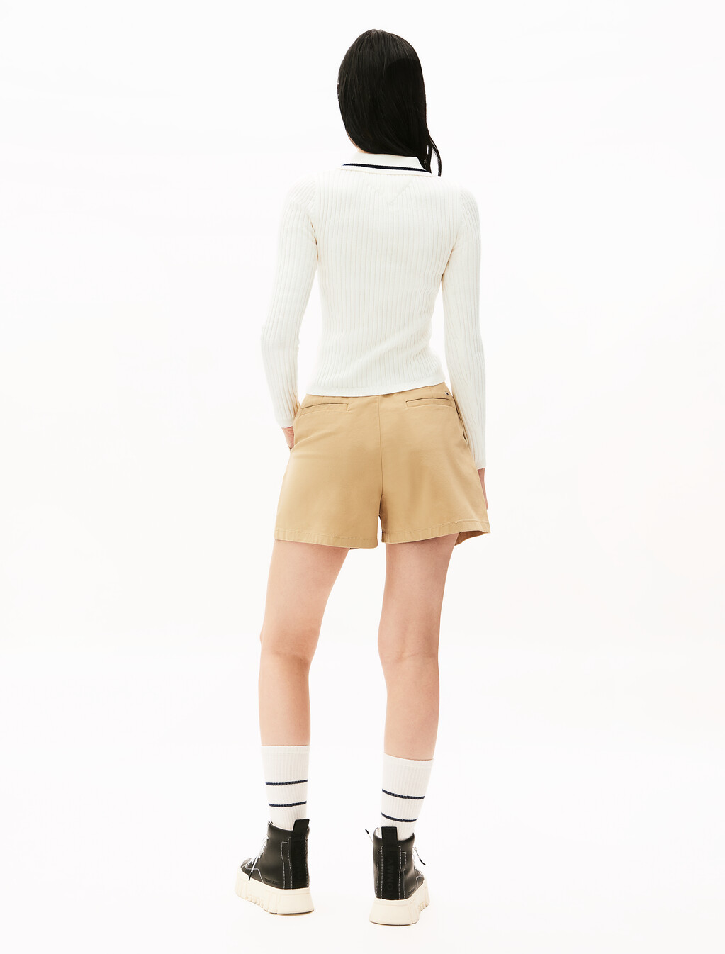 基本款羅紋針織 Polo 衫, Ancient White, hi-res