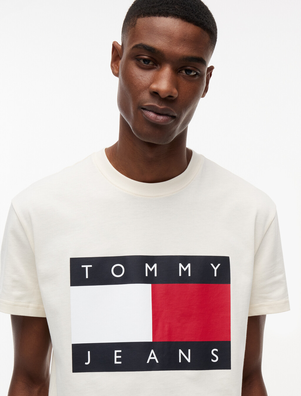 Flag Badge Crew Neck T-Shirt, Calico, hi-res