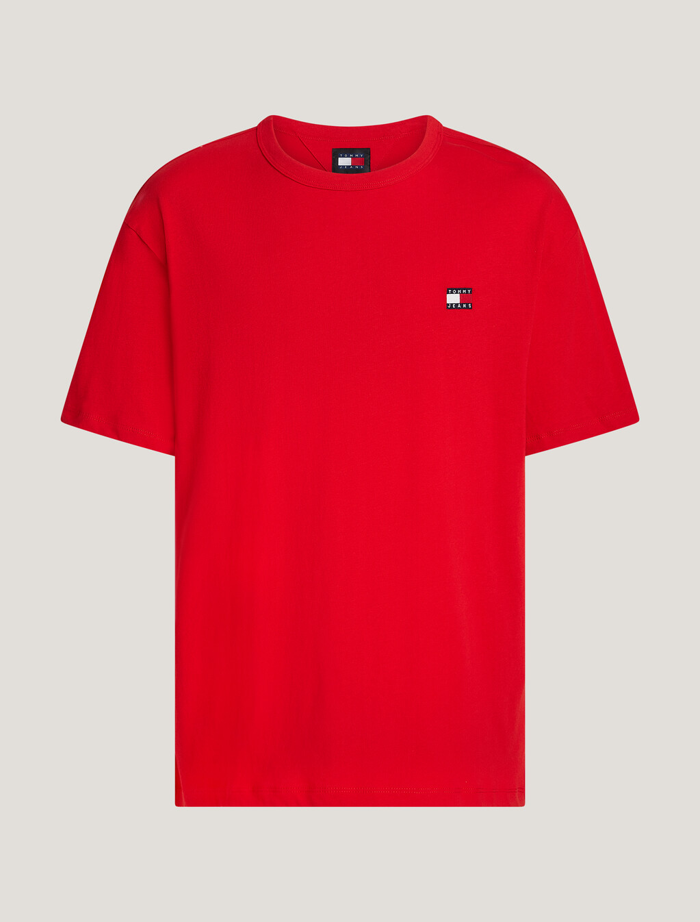 Badge Embroidery Crew Neck T-Shirt, Deep Crimson, hi-res