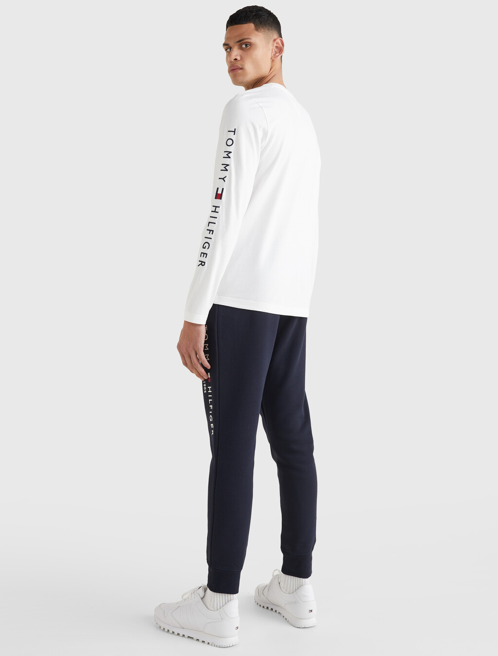 長袖棉 T 恤, White, hi-res