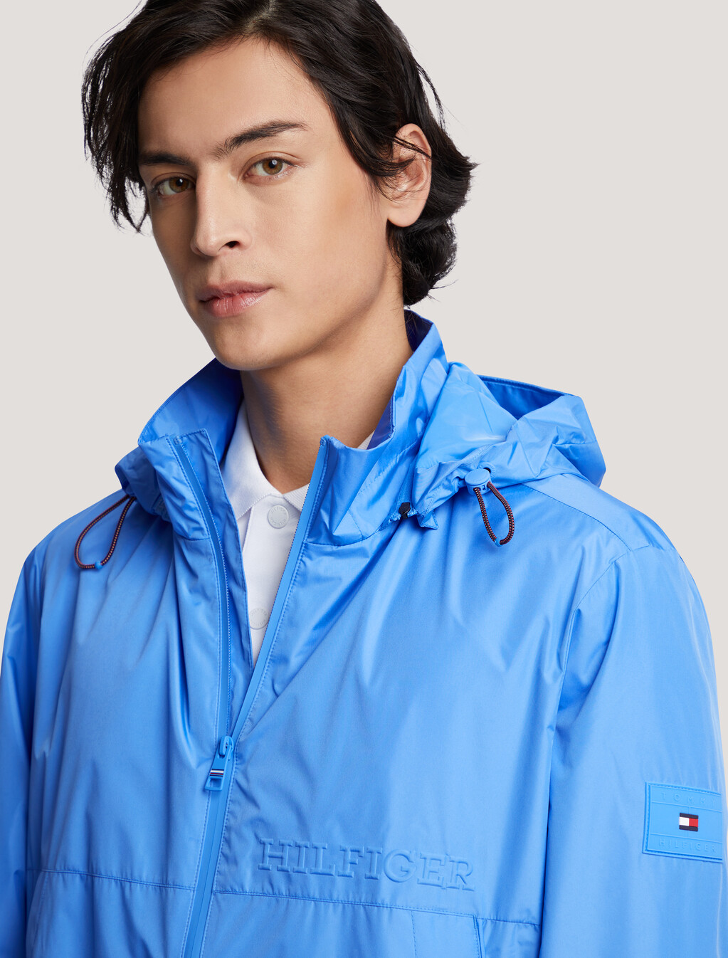 Hooded Windbreaker Jacket, Blue Spell, hi-res