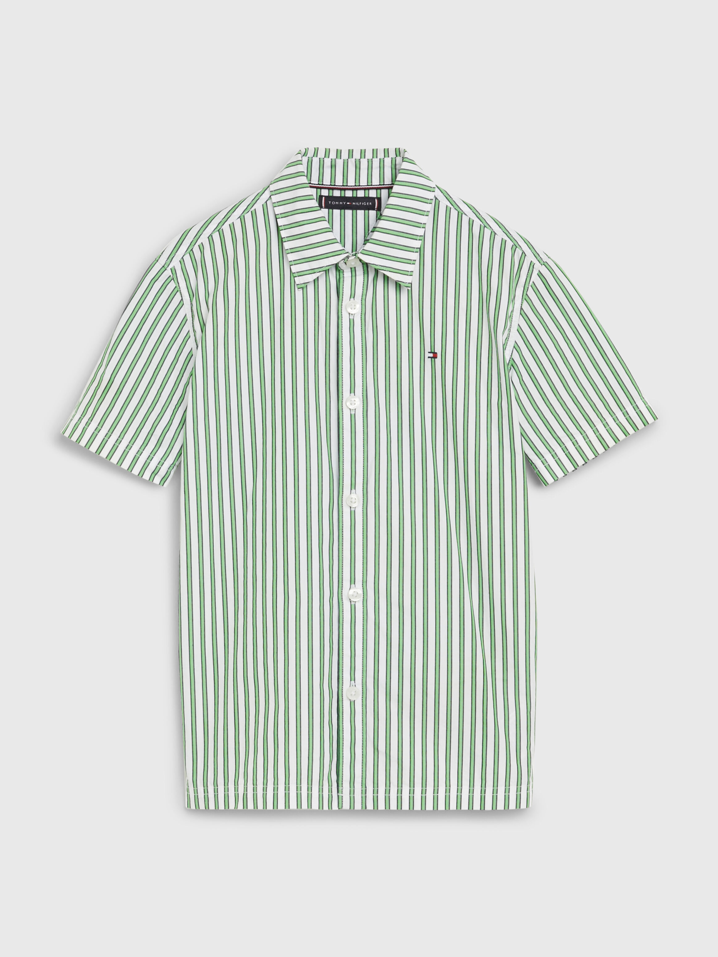 條紋短袖襯衫 Spring Lime Stripe