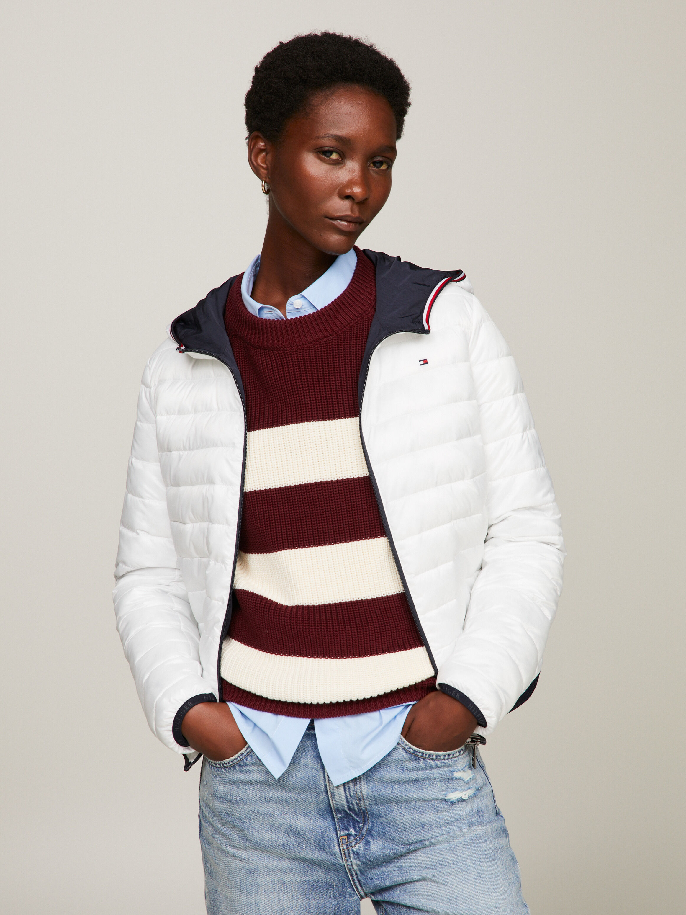 Tommy hilfiger reversible clearance hooded jacket