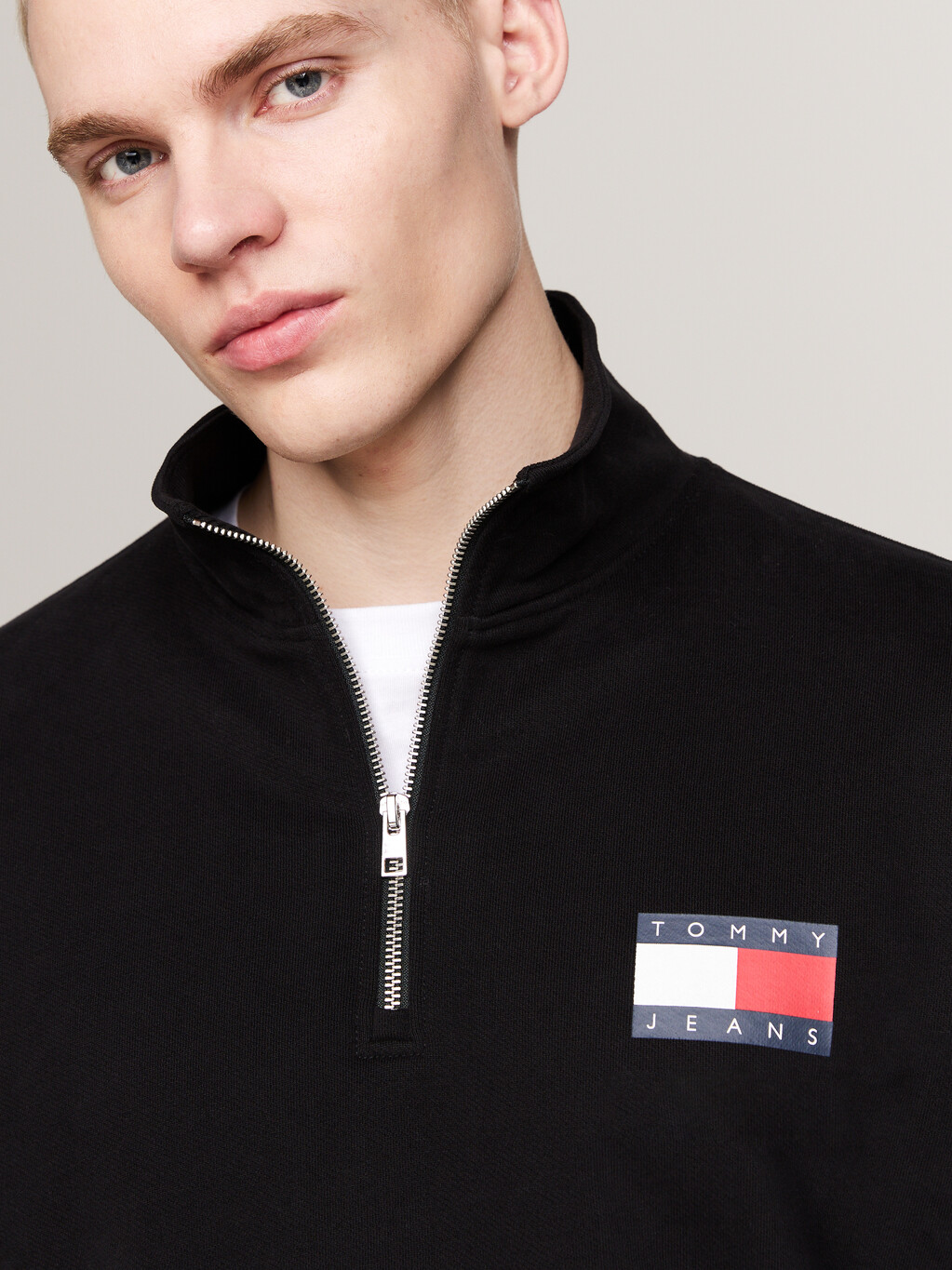 Logo Half-Zip Sweatshirt, Black, hi-res