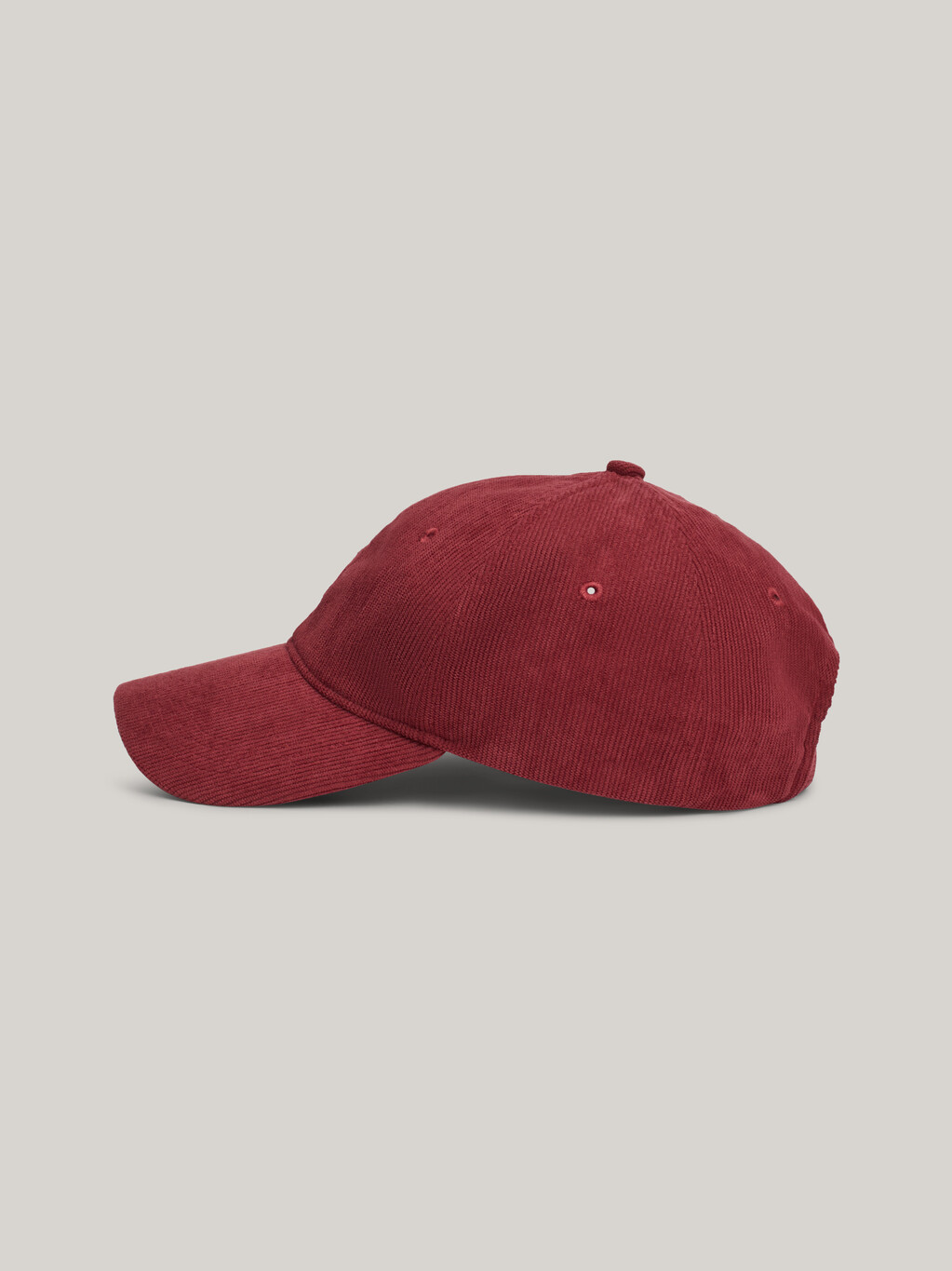 Hilfiger Flag Corduroy Six-Panel Cap, Deep Rouge, hi-res