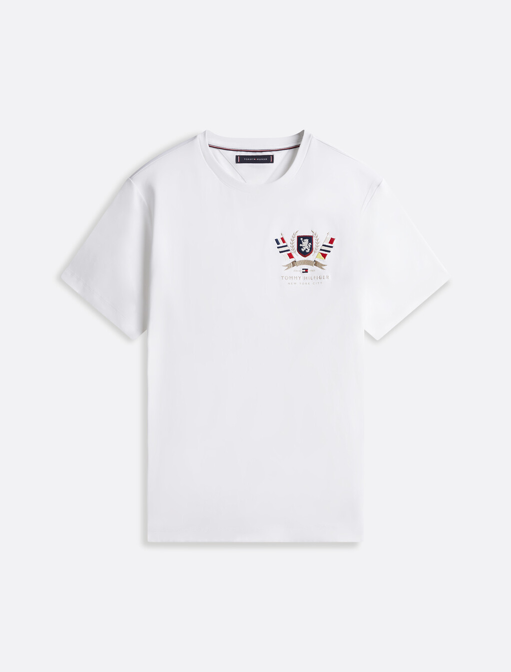 Hilfiger 徽章雙面針織 T 恤, White, hi-res