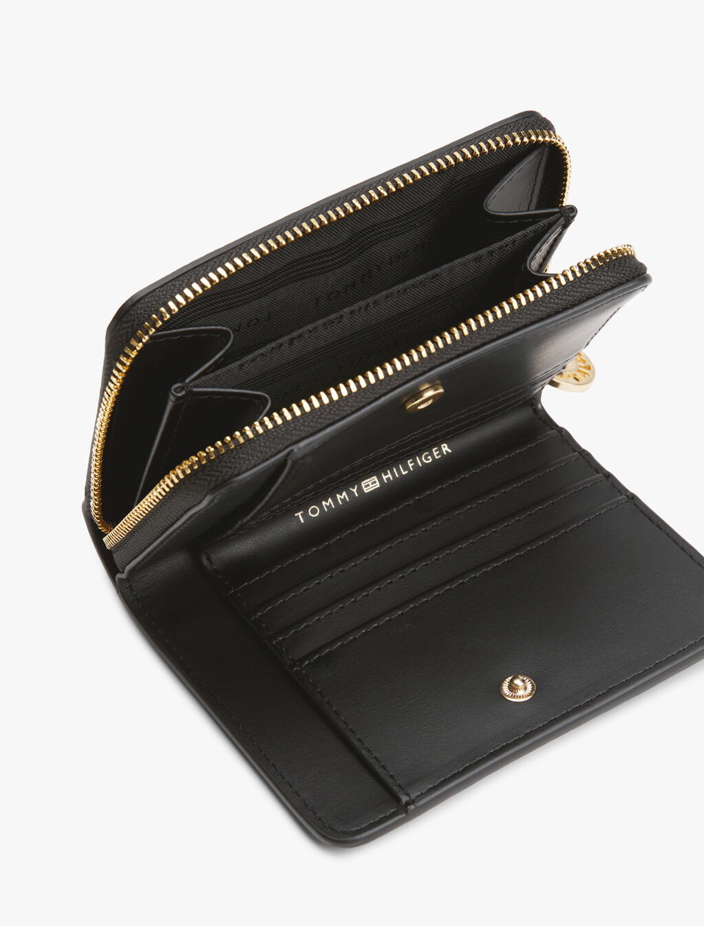 TH Monogram 拉鍊錢包, Black, hi-res