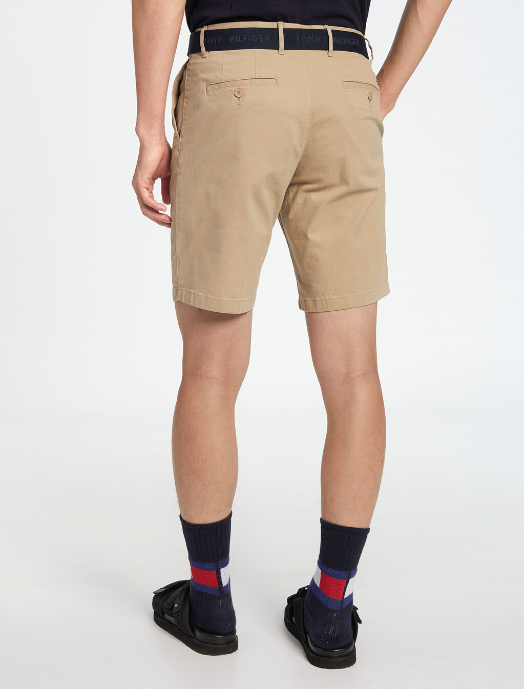 Essential Brooklyn Organic Cotton Twill Shorts With Belt, Beige, hi-res