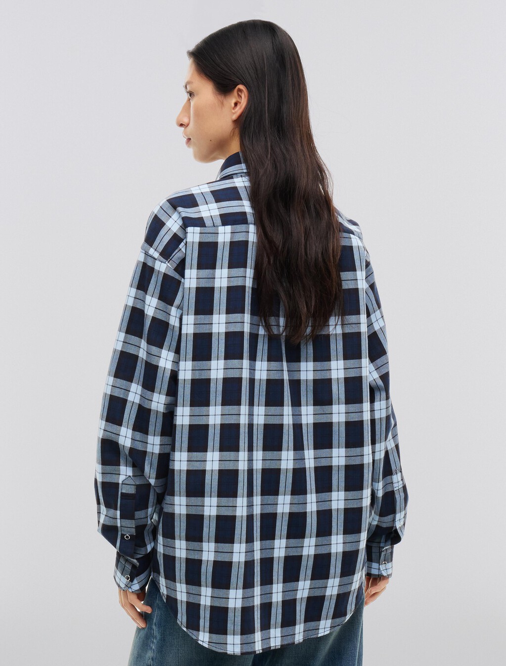 標準版型格紋襯衫, Navy Blue Check, hi-res