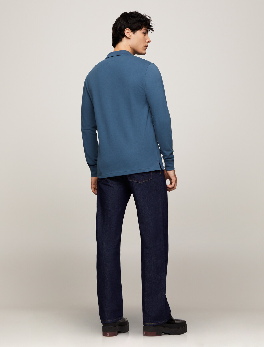 1985 Collection Regular Long Sleeve Polo, Aegean Sea, hi-res