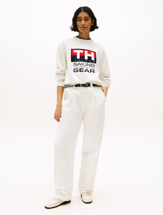 Hilfiger Sailing 航海風羅紋針織嵌花標誌毛衣