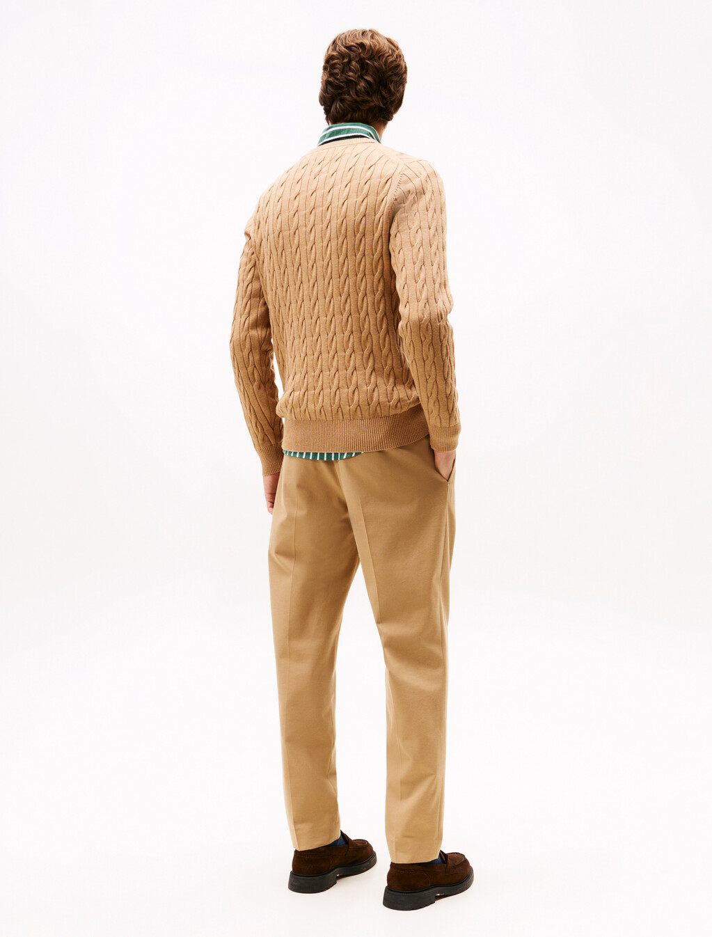 絞花針織徽章毛衣, Safari Canvas Heather, hi-res