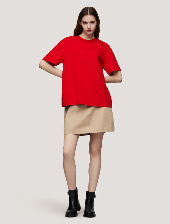Metallic TH Monogram Stamp Relaxed T-Shirt, Fierce Red Metallic TH Monogram Stamp Relaxed T-Shirt