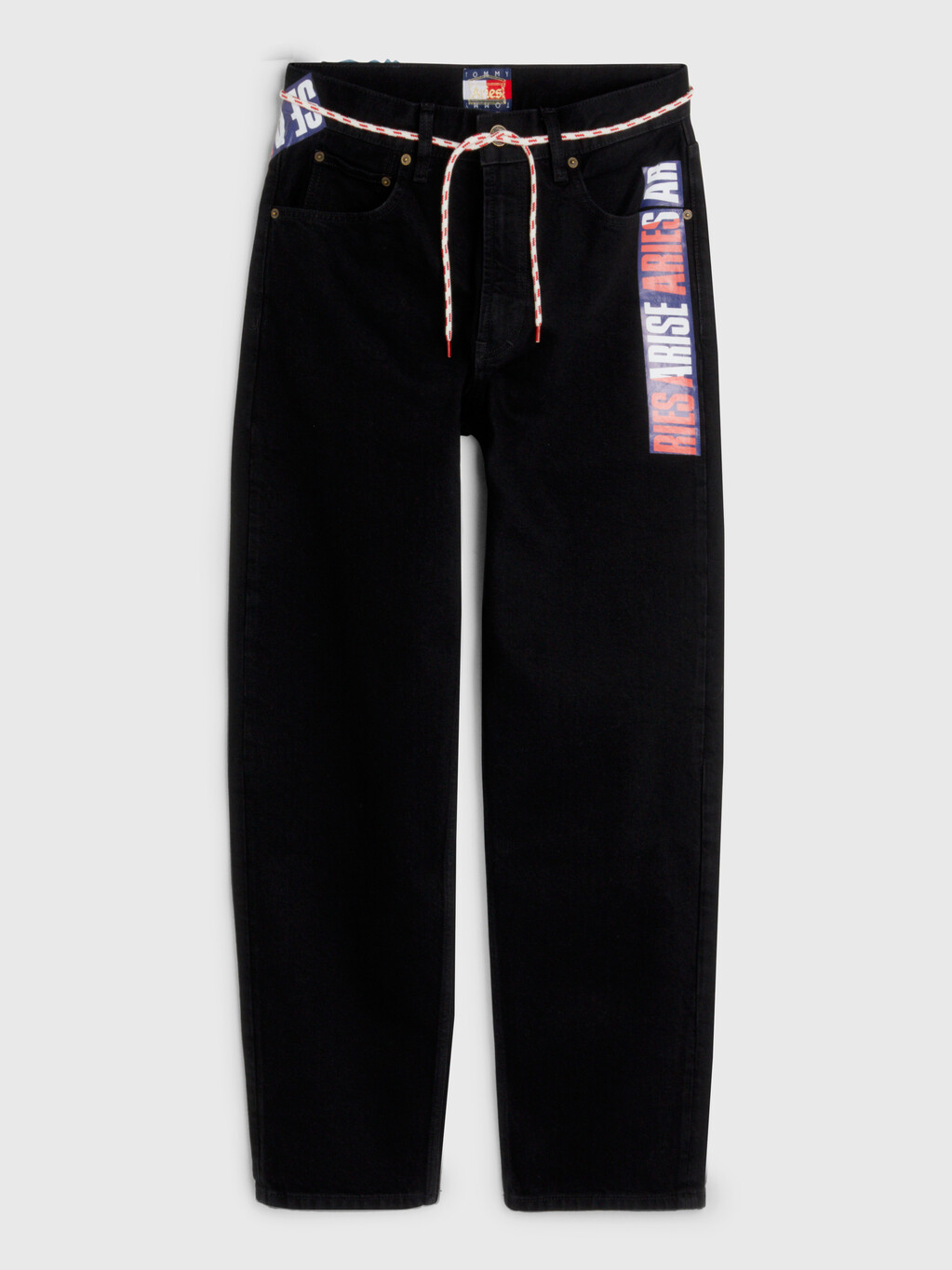 Tommy X Aries Taped Denim Pants, Washed Black, hi-res