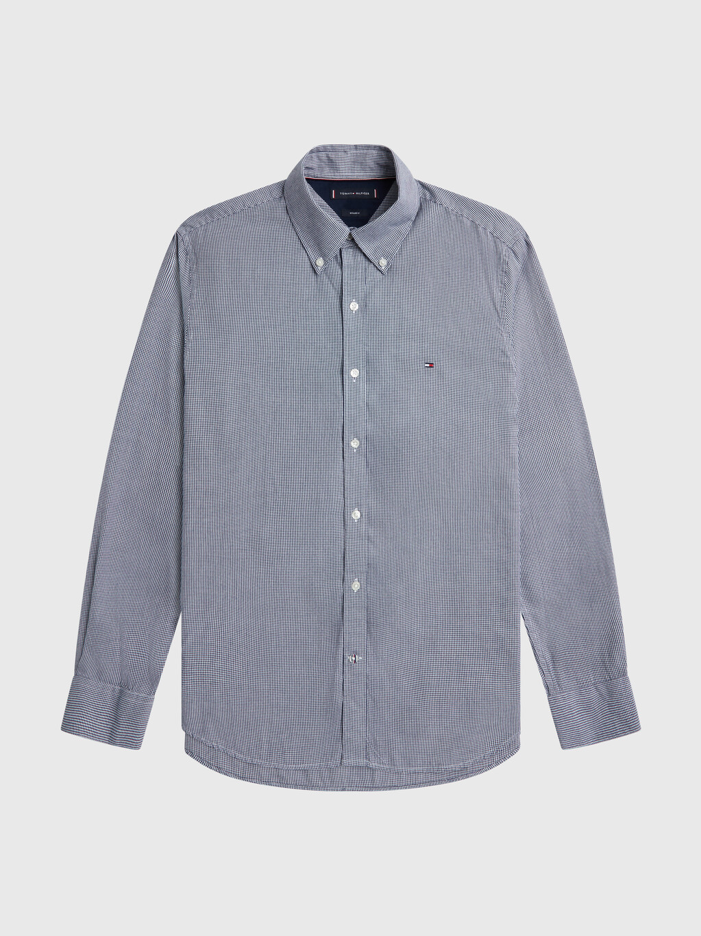Micro Check Regular Fit Shirt, Carbon Navy / Optic White, hi-res