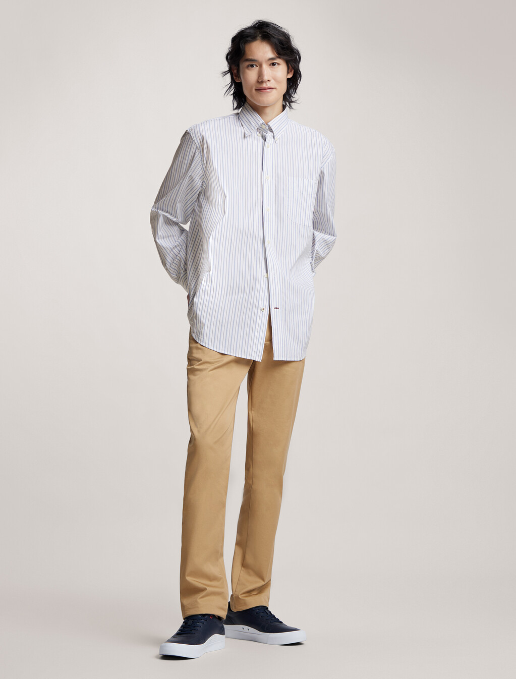 經典條紋襯衫, Optic White / Cloudy Blue / Multi, hi-res