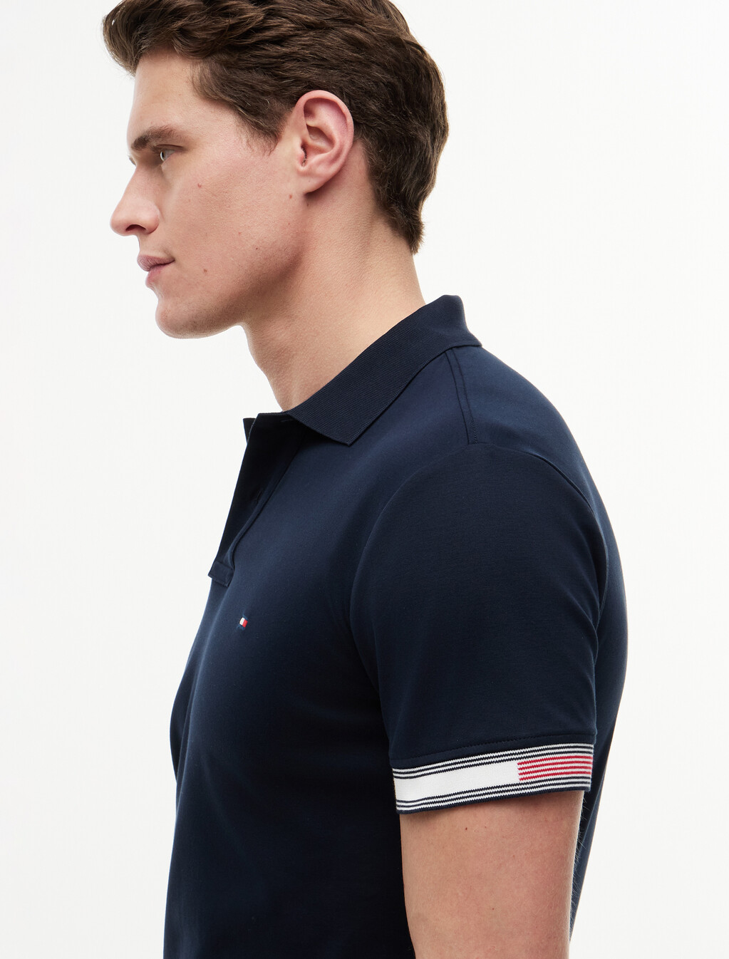 Slim Fit Fluid Cotton Polo Shirt, Desert Sky, hi-res
