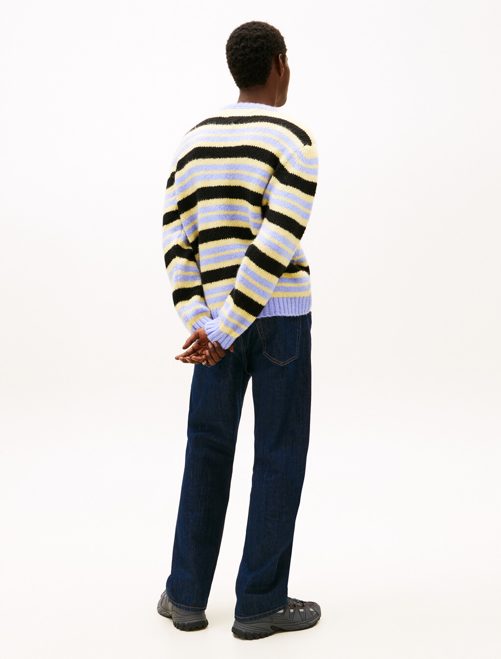 Logo Embroidery Stripe Jumper With Alpaca, Nordic Iris Stripe, hi-res