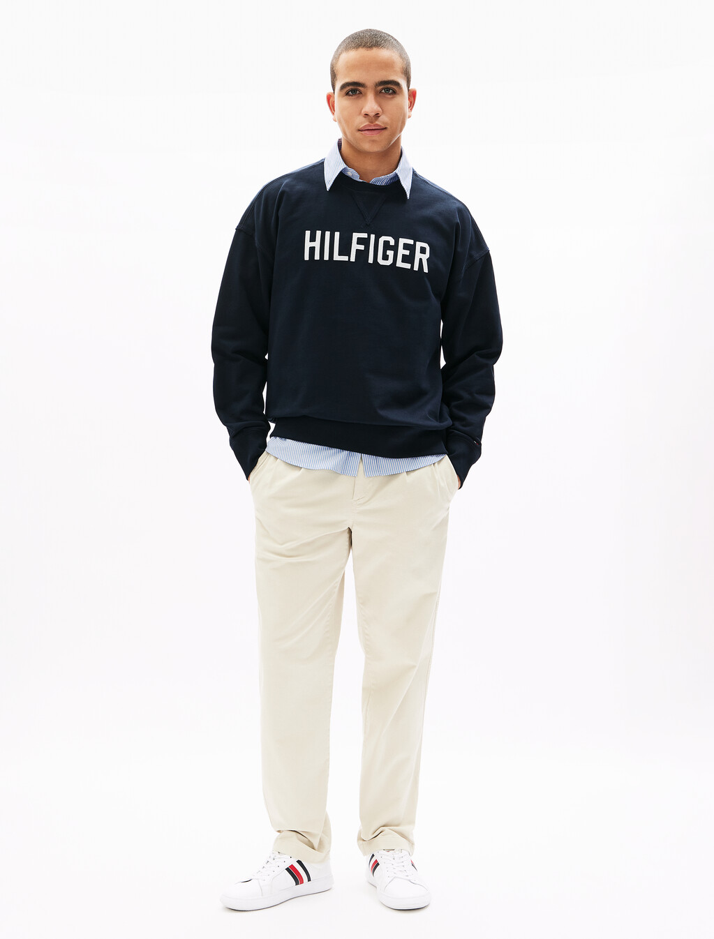 Oxford Stripe Long Sleeve Shirt, Shirt Blue / Stripes, hi-res