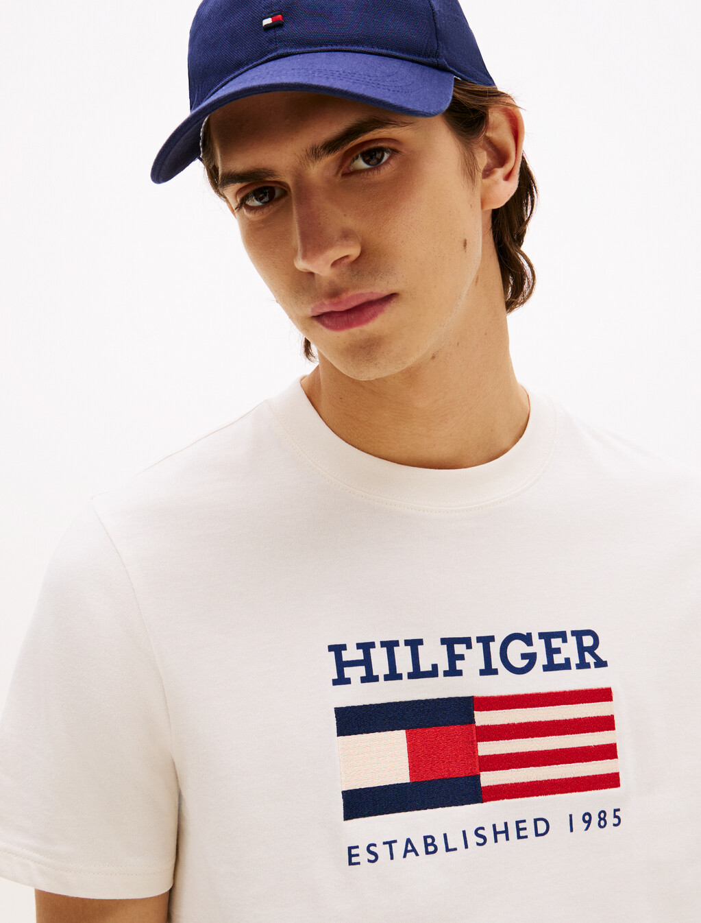 Americana Monotype Flag Box T-Shirt, Ivory Petal, hi-res
