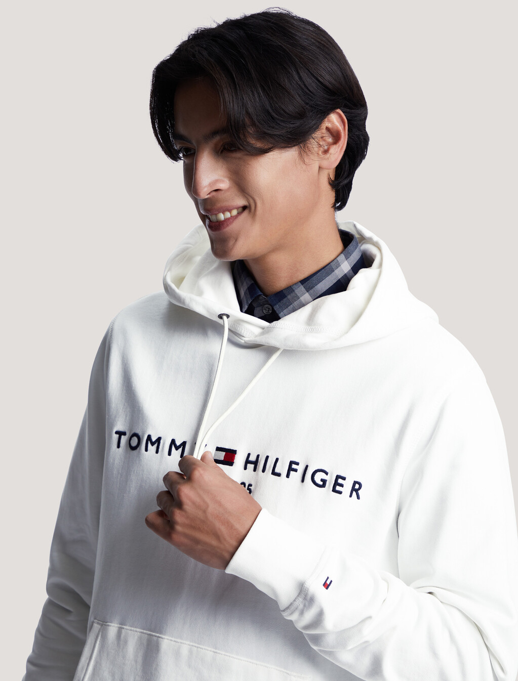 Tommy 標誌連帽衫, White, hi-res