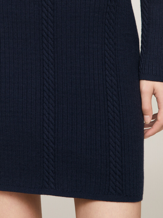 Archive Colour-Blocked Cable Knit Sweater Dress