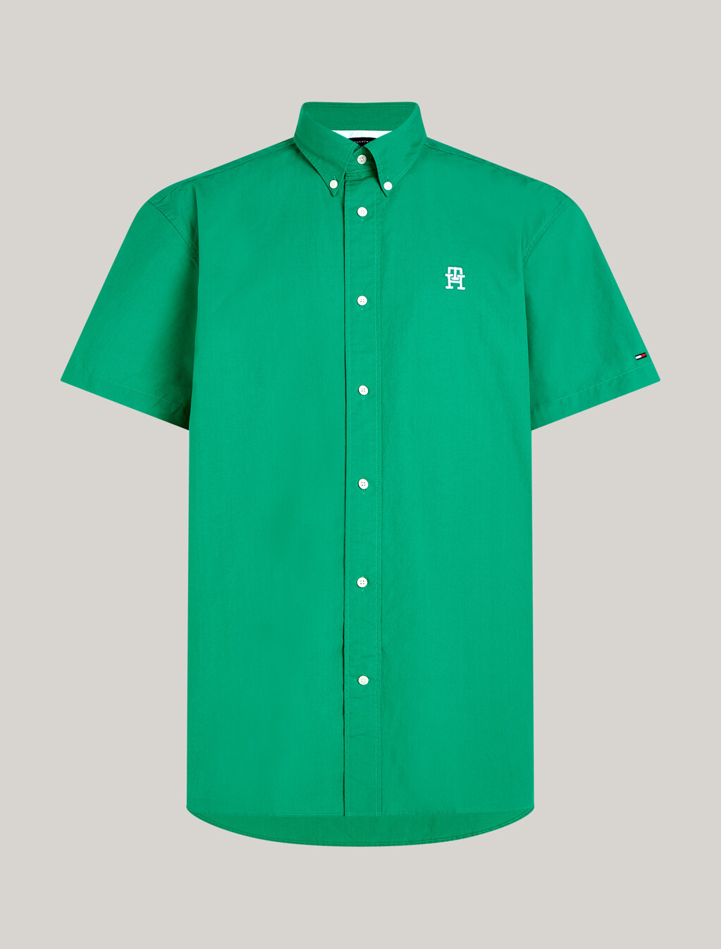TH Monogram Regular Short Sleeve Shirt, Olympic Green, hi-res