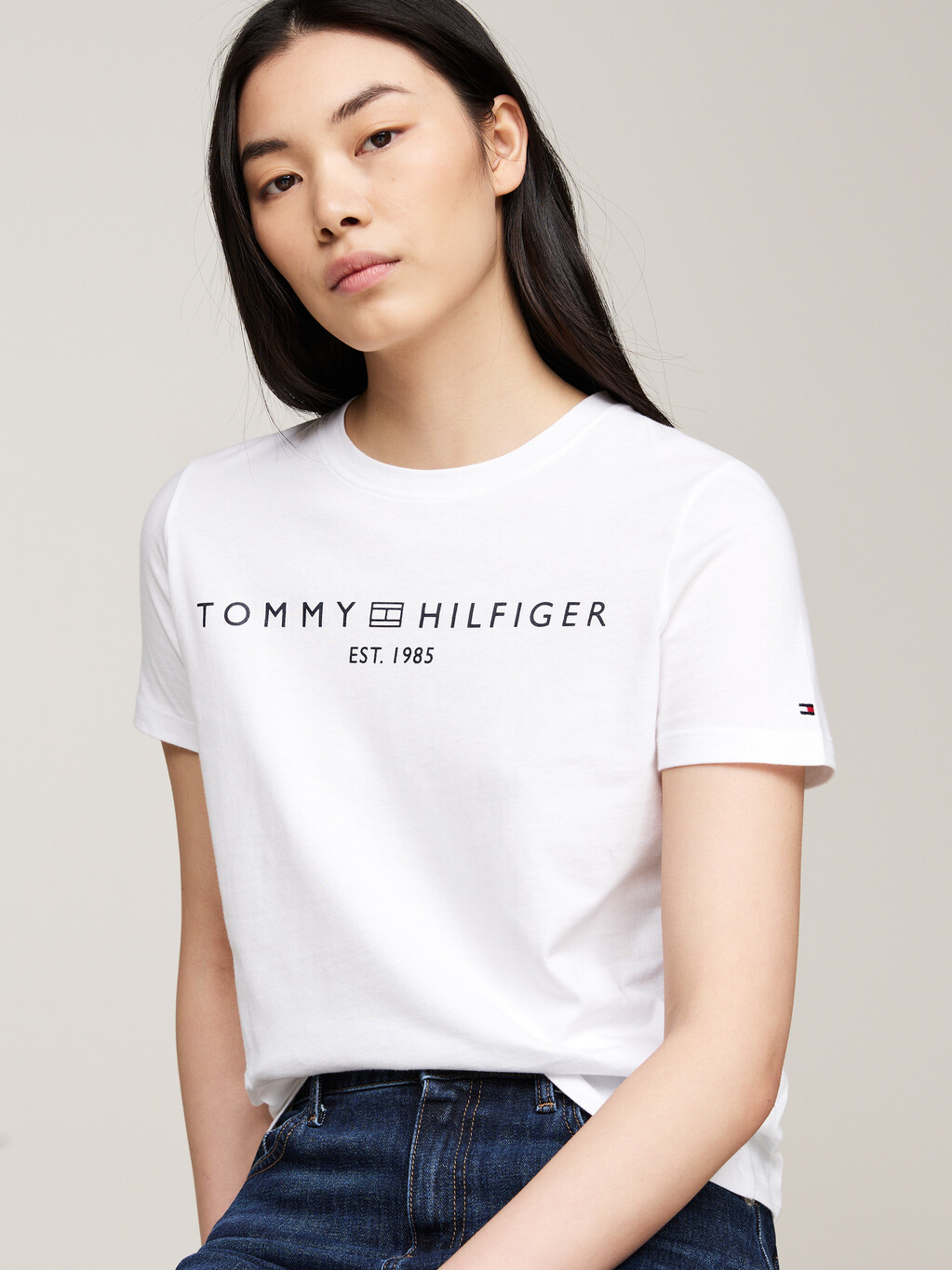 Logo Crew Neck T-Shirt, Th Optic White, hi-res