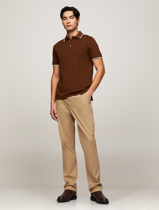 絲光棉對比飾邊 Polo 衫