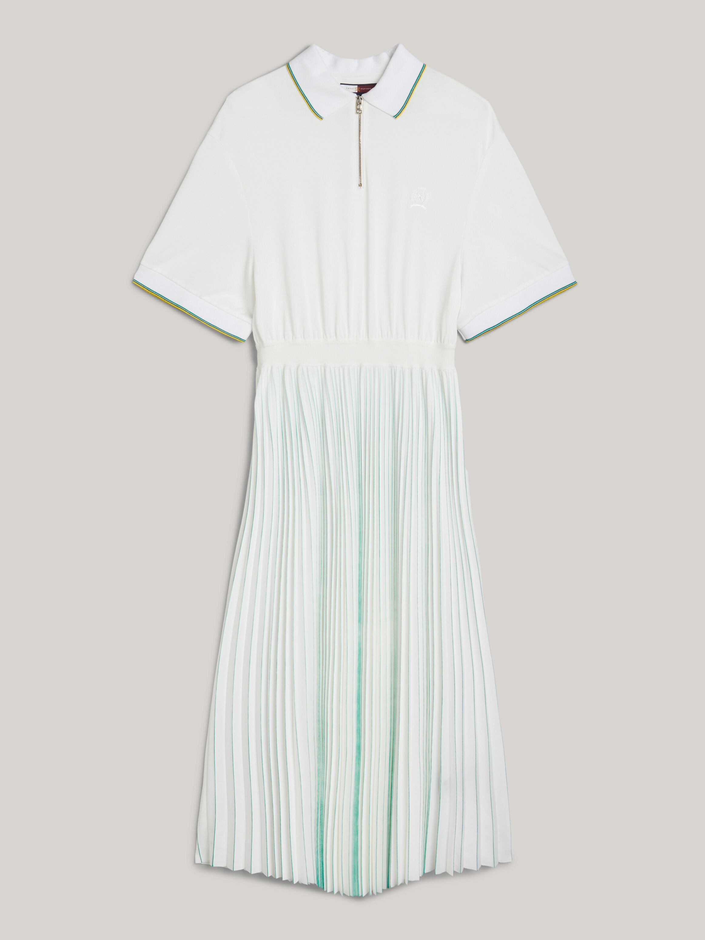 Crest Pleated Relaxed Polo Dress Olympic Green