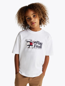 Flag Slogan T-Shirt, White, hi-res