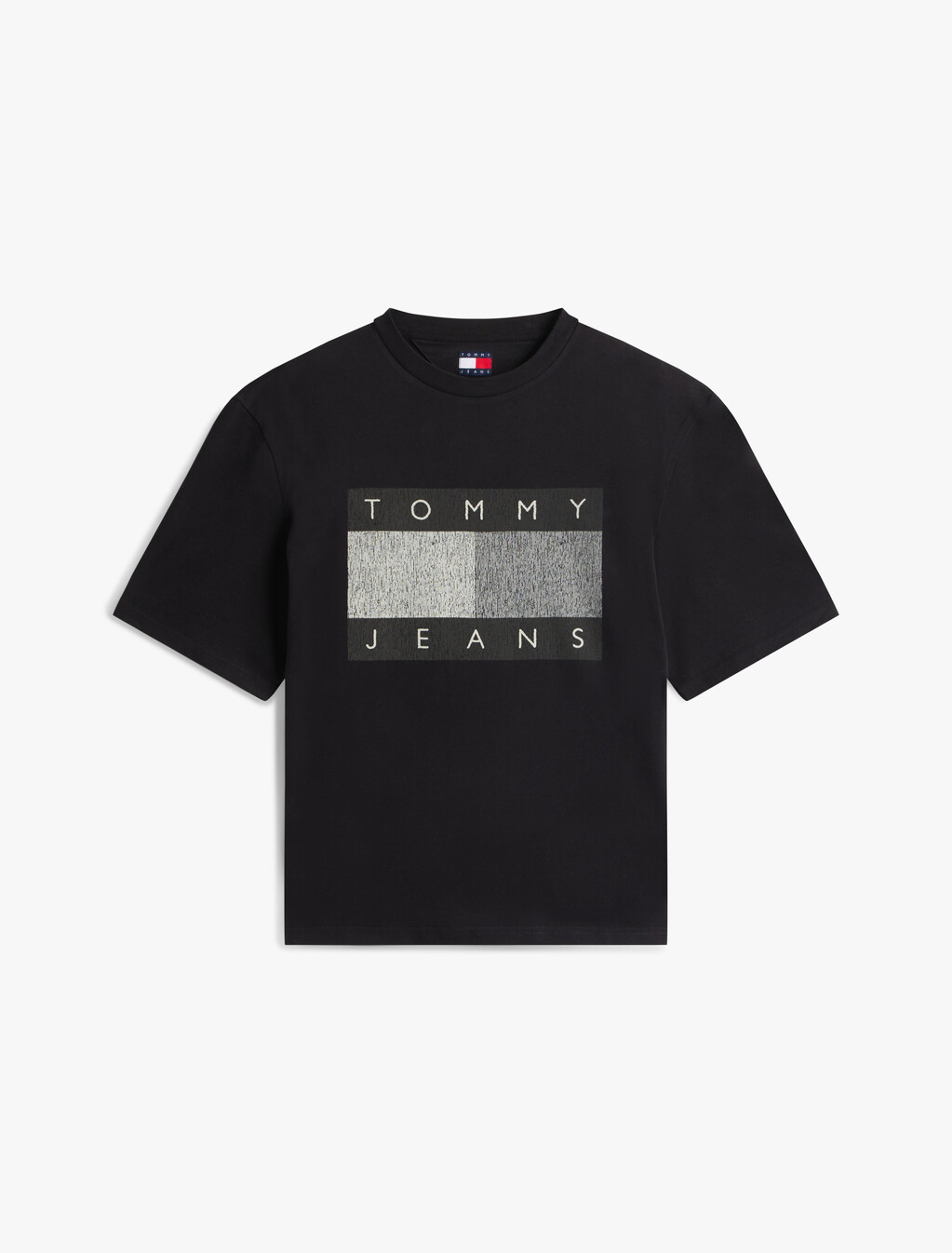 90s Tonal Flag Badge T-Shirt, Black, hi-res